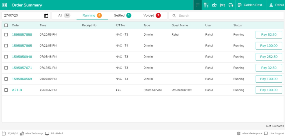 screenshot of eZee Optimus